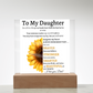 Personalized Sunflower Night Light for Daughter | Gift from Dad | Personalized Acrylic LED Gift