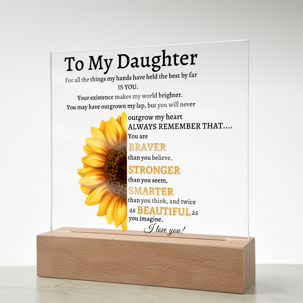 To My Daughter Plaque, I Love You! | Daughter Birthday Gift | Daughter Graduation Gift