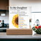 Personalized Sunflower Night Light for Daughter | Gift from Dad | Personalized Acrylic LED Gift