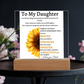 Personalized Sunflower Night Light for Daughter | Gift from Dad | Personalized Acrylic LED Gift