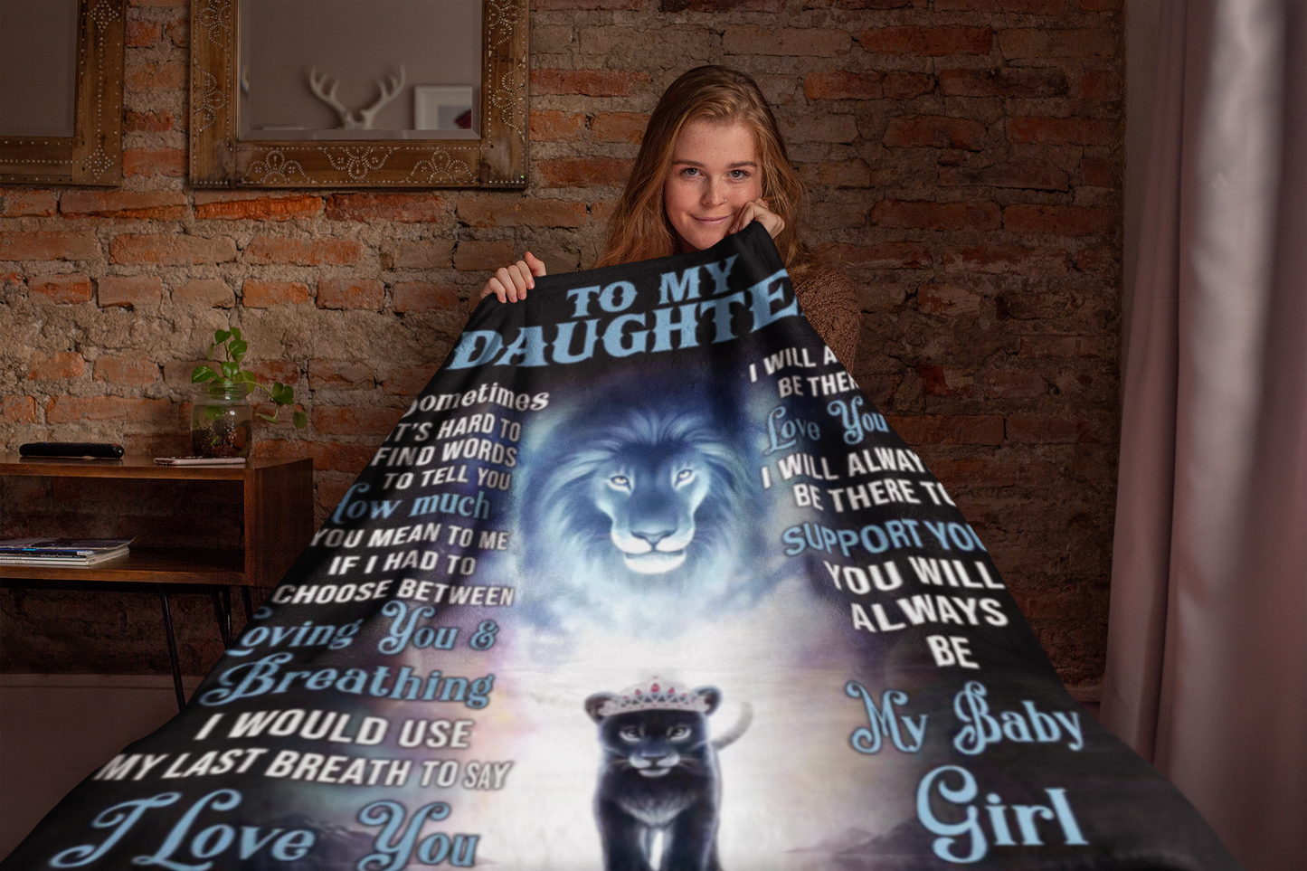 For My Daughter, Lion Fleece Blanket (From Dad)