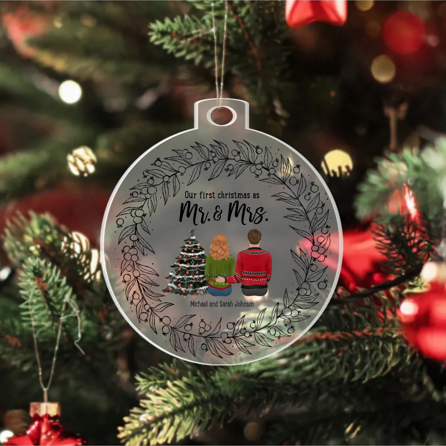 Personalized | Our First Christmas | Acrylic Ornament