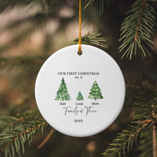 Personalized Family of Three Ornament